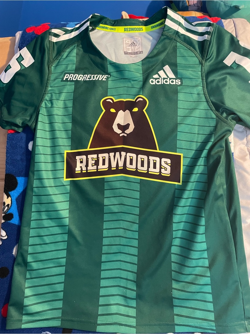 Adidas Kids Redwoods Green Athletic Jersey